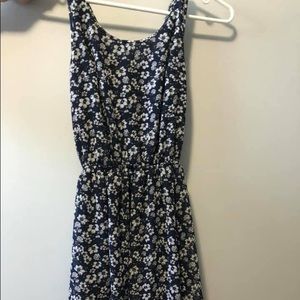 Open Back Blue Floral Dress
